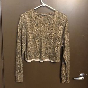 Zara Snake print crop sweater